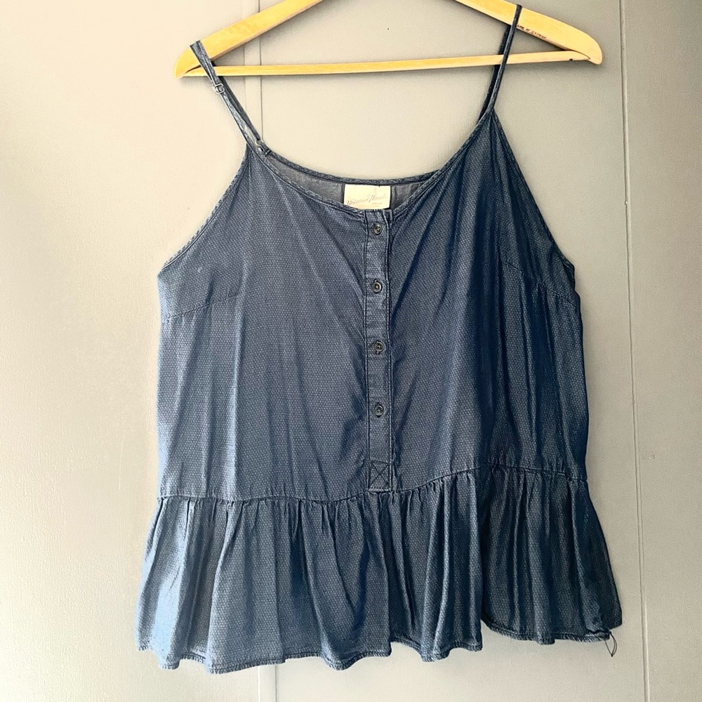 Lose fitting ruffle spaghetti strap